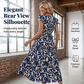 📢📢40% OFF !! ⏰Women’s Summer Ruffled Flutter Sleeve Tie Waist Floral Midi Dress