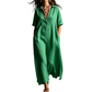 Women's Elegant Cotton Linen Short Sleeve Lapel Dress