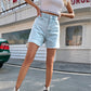 Women's Classic Solid Color High-Waist Shorts