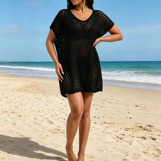📢📢40% OFF !! ⏰Women‘s Hollow Out Beach Cover Up Crewneck