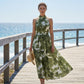 Women's Halter Neck Sleeveless Printed Dress