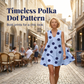 Women's Sleeveless U-Neck Polka Dot Mini Dress with Pockets