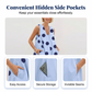 Women's Sleeveless U-Neck Polka Dot Mini Dress with Pockets