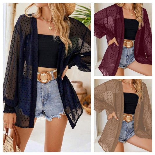 📢📢40% OFF !! ⏰Women's Lightweight Sheer Cover Up Cardigan