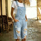 📢📢40% OFF !! ⏰Women's Distressed Denim Overall Shorts
