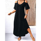 Elegant V-Neck Off-Shoulder Maxi Dress