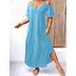 Elegant V-Neck Off-Shoulder Maxi Dress