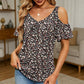 Women's Printed Cold Shoulder V-Neck Top