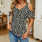 Women's Printed Cold Shoulder V-Neck Top