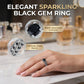 Women's Vintage Black Zircon Ring