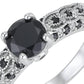 Women's Vintage Black Zircon Ring