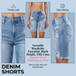 📢📢40% OFF !! ⏰Women’s Distressed Denim Shorts with Colorful Leggings Set