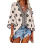 📢📢40% OFF !! ⏰Women's Boho Print V-Neck Blouse