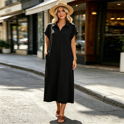 Women's Casual Maxi Dress with Side Split