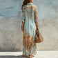 🎁New Arrival 56% OFF💥Elegant Retro Print Maxi Dress | Boho V-Neck Button-Down Flowy Gown | Breathable Summer Beach Holiday Dress