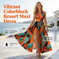 Women's Halter V-Neck Side Slit Maxi Dress