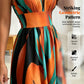 Women's Halter V-Neck Side Slit Maxi Dress