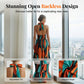 Women's Halter V-Neck Side Slit Maxi Dress
