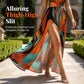 Women's Halter V-Neck Side Slit Maxi Dress