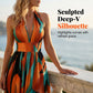 Women's Halter V-Neck Side Slit Maxi Dress