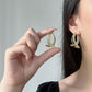 Women’s Elegant Twisted Gold Hoop Earrings