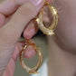 Women’s Elegant Twisted Gold Hoop Earrings