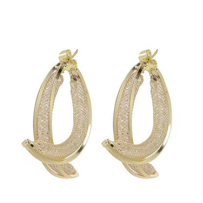 Women’s Elegant Twisted Gold Hoop Earrings