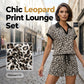 Women's Leopard Print Chic Top & Shorts Set