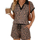 📢📢40% OFF !! ⏰Women's Leopard Print Chic Top & Shorts Set