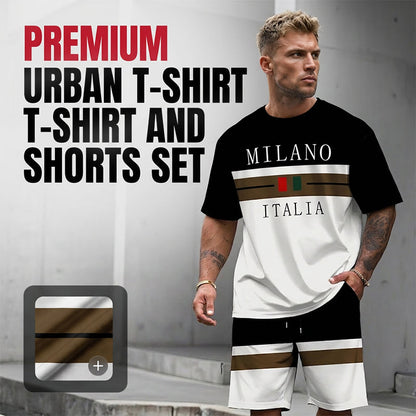 📢📢40% OFF !! ⏰Men's Printed T-Shirt and Shorts Set