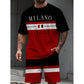 Men's Printed T-Shirt and Shorts Set