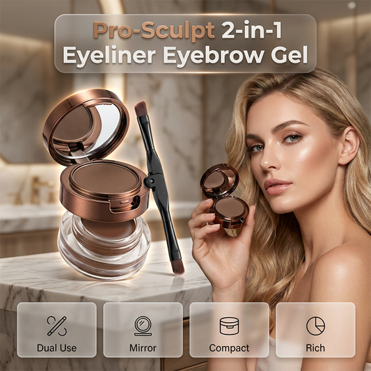 📢📢Buy 2 Get 1 Free !! ⏰Waterproof & Smudge-Proof! 2-in-1 Eyeliner & Brow Gel for a Flawless Look in Seconds. ✨