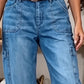 📢📢40% OFF !! ⏰Women's Casual Stretchy Cropped Denim Pants