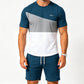 📢📢40% OFF !! ⏰Men Color-Block T-Shirt and Shorts Set