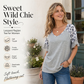 Women's Casual Leopard Print V-Neck Top
