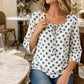 Women’s Vintage Polka Dot Top with Square Neck Tie