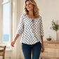 Women’s Vintage Polka Dot Top with Square Neck Tie