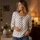 Women’s Vintage Polka Dot Top with Square Neck Tie