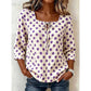 Women’s Vintage Polka Dot Top with Square Neck Tie