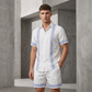 📢📢40% OFF !! ⏰Men's Floral Print Short Sleeve Shirt & Shorts Set