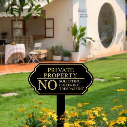 📢📢BUY 2 GEY 1 FREE !! ⏰Elegant "No Soliciting" Sign with Ground Stake