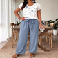 📢📢40% OFF !! ⏰Casual Printed Wide-Leg Jumpsuit with Belt for Women