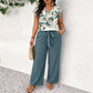 📢📢40% OFF !! ⏰Casual Printed Wide-Leg Jumpsuit with Belt for Women