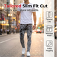 Men's Slim Fit Ripped Jeans Stretch Distressed Denim Pants