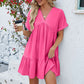 📢📢40% OFF !! ⏰Fashion Loose V-Neck Pleated Short Dress
