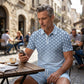📢📢40% OFF !! ⏰Men's Geometric Print Collared Top & Shorts Set