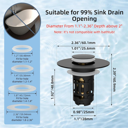 📢📢40% OFF !! ⏰Universal Pop-Up Sink Drain Stopper with Strainer