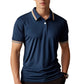 📢📢40% OFF !! ⏰Men Fashion Contrast Lapel Quick Drying Short Sleeve T-Shirt