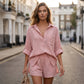 Women's Loose-Fit Top & Shorts 2-Piece Set