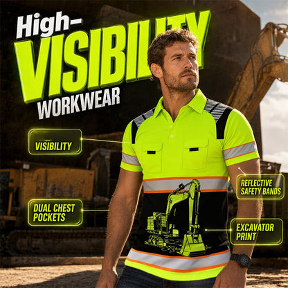 📢📢50% OFF !! ⏰ Excavator Graphic Tee – Rugged ☀️
